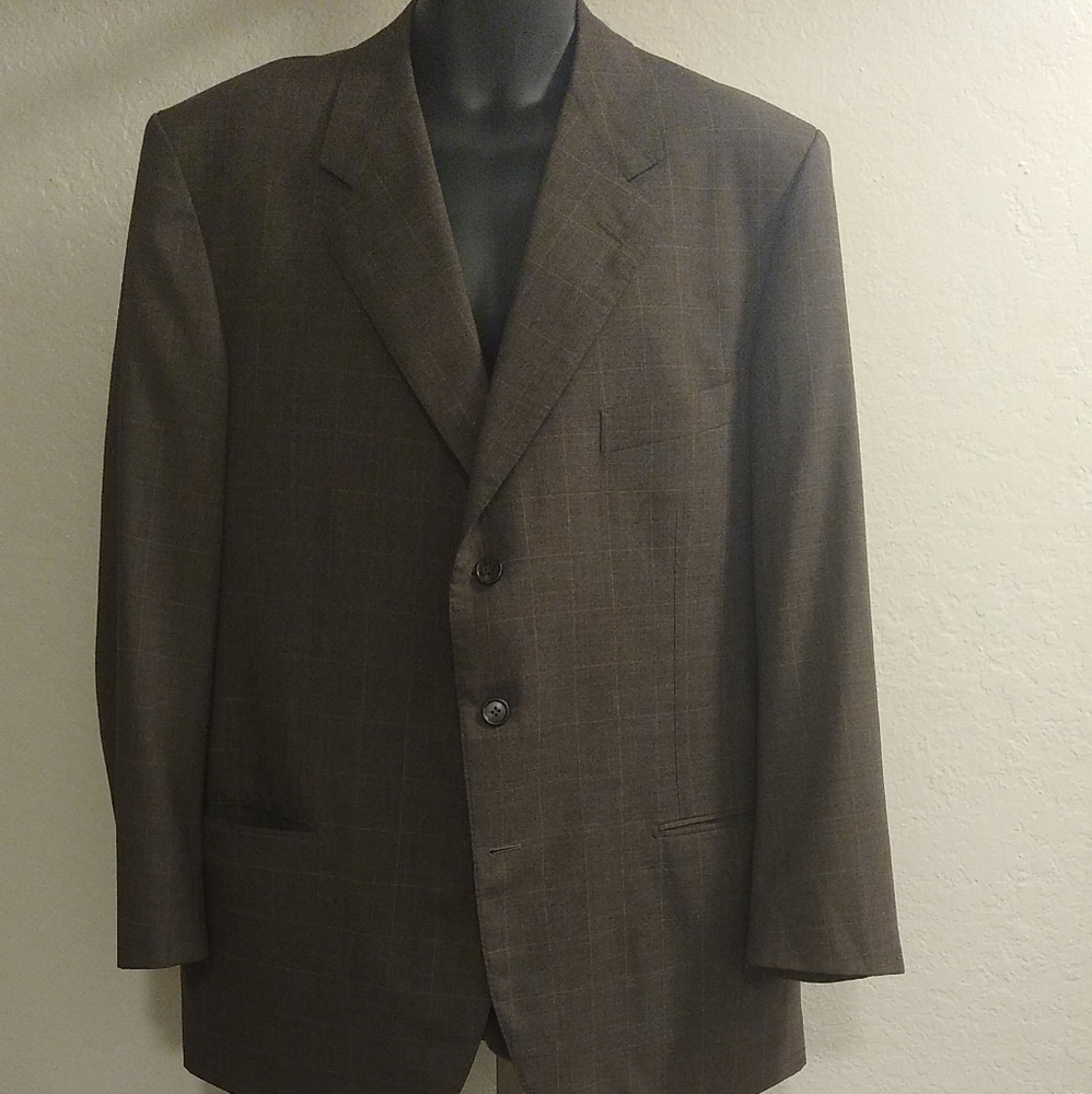 Faconnable Men's Single Breasted Brown Jacket 58
